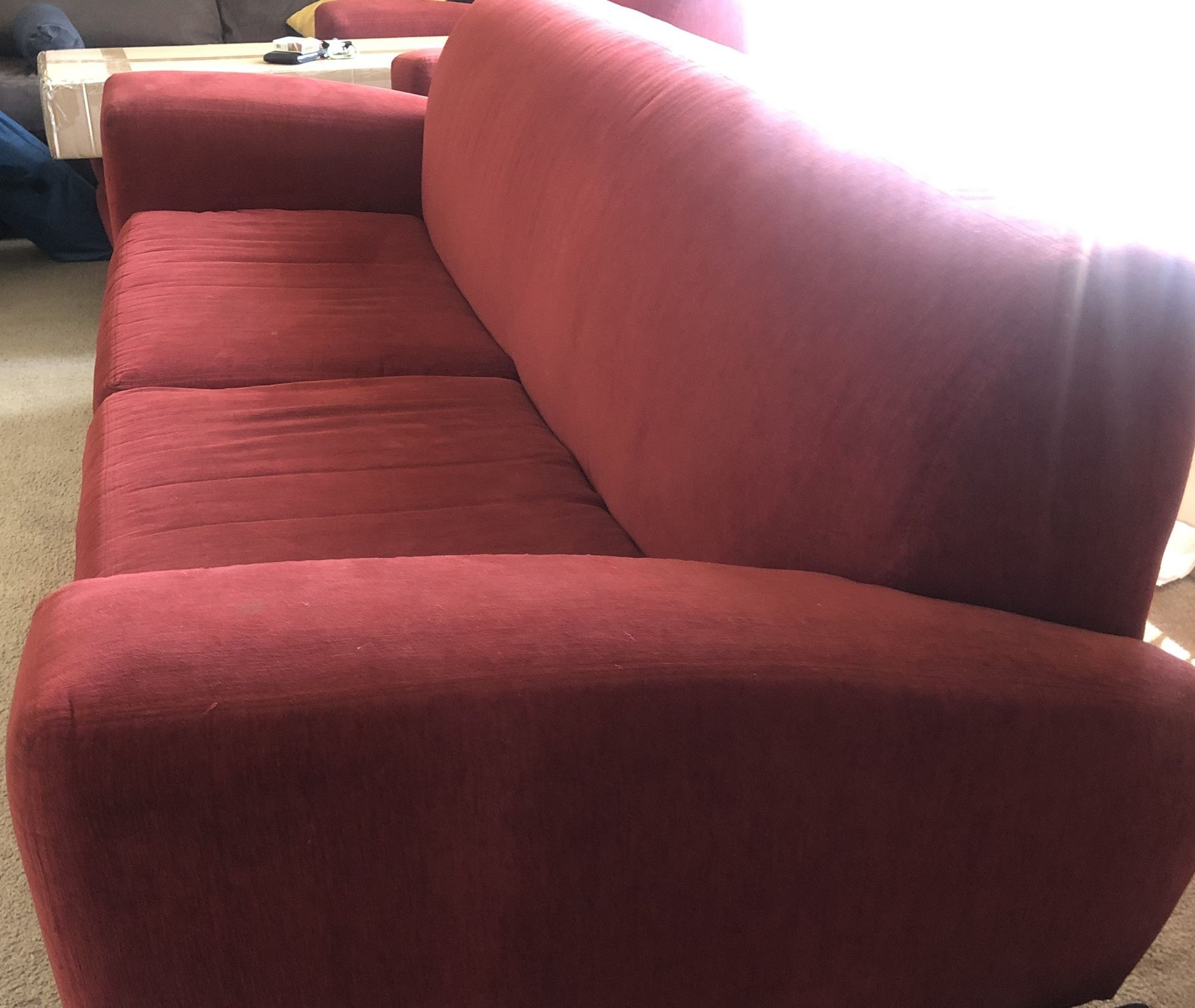 Red Couch and Chair