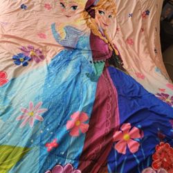 Pre-owned Disney Frozen Microfiber Twin Size Reversible Comforter  Bedset 