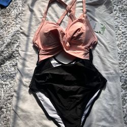Pink One Piece Bathing Suit
