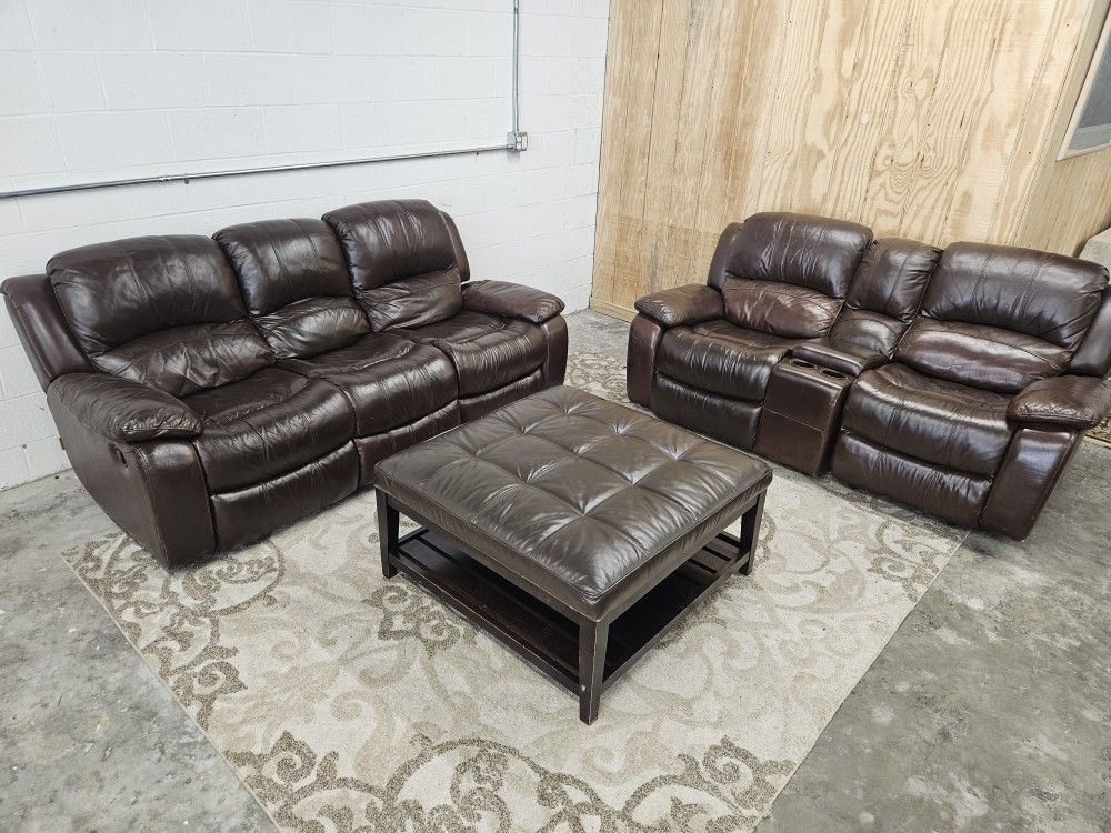 Leather Reclining sofa Set