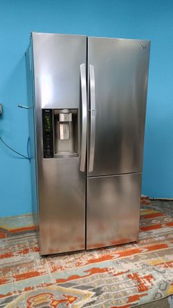 Refrigerator Dimensions: 36 wide by 32 1/2 deep, 70 high everything works fine