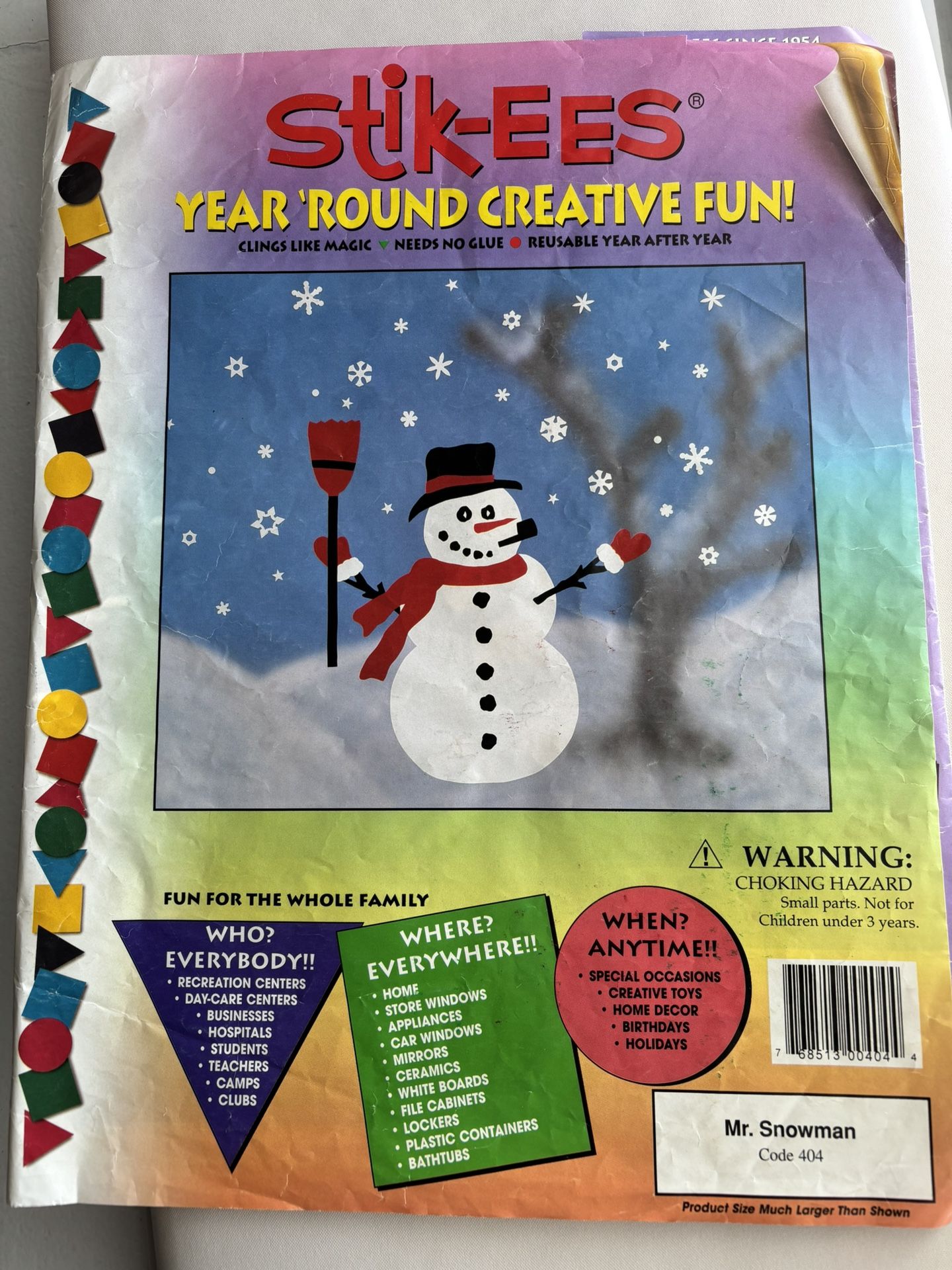 Stick-EES Vinyl Snowman Stickers