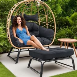 2 Person Egg Chair With Foot Rest NEW