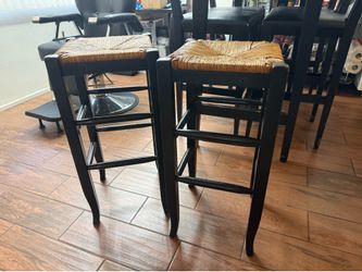 2 wooden stools