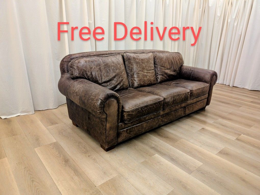 Plunkett Furniture Top Grain Leather Sofa Couch Free Delivery