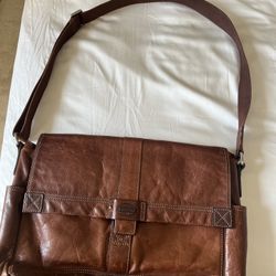 Fossil Leather Messenger Bag