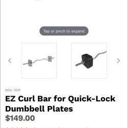 Ironmaster EZ Curl Bar For Quicklock DB Plates
