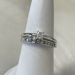 Princess Cut Diamond Wedding Set