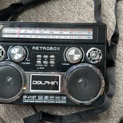 Supersonic Black Portable Retro AM/FM/SW 3-Band Radio With Bluetooth Boombox