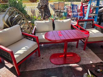: 4-Piece Outdoor Patio Set – Loveseat, Armchairs & Side table