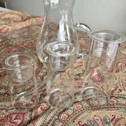 Princess House Pitcher and Party Lite Tea light Holders