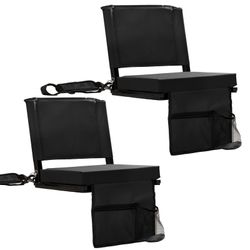 Brand NewStadium Seats With Back Support For Bleachers, Folding Bleacher Seat Bleacher Chairs With Back And Cushion, Padded Stadium Chair With Shoulde