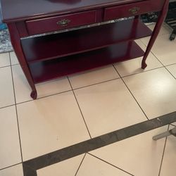 Cherry Wood Sofa Table w/2 Drawers & 2 Shelves. 