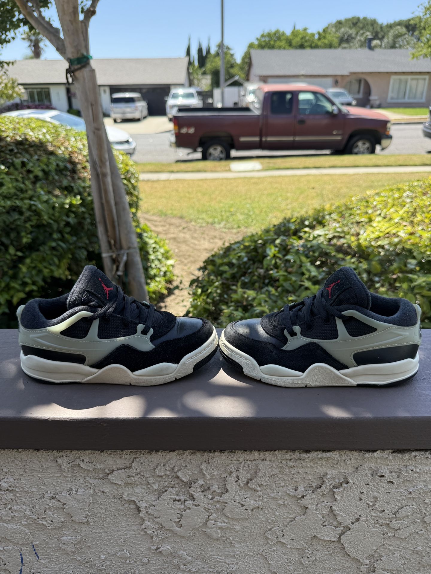 Jordan 4 RM "Black/Gym Red/Sail/Coconut Milk" Preschool Boys' Shoe