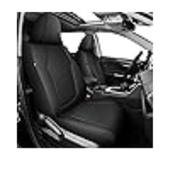 Front Seat Covers for Toyota RAV4 2019–2025 | Waterproof Faux Leather | Black | Airbag Compatible