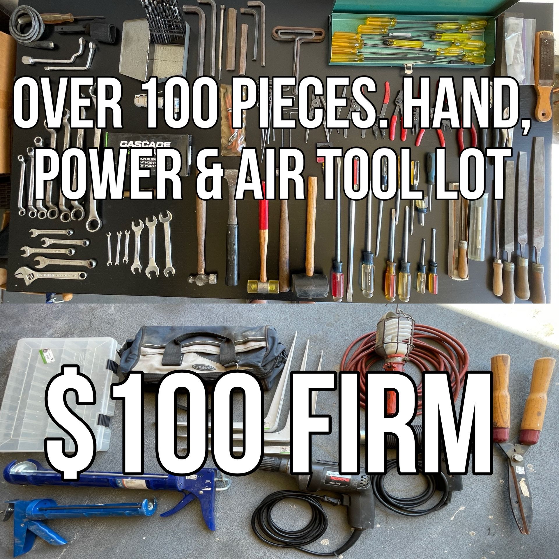 Over 100 Pieces. Hand, Power & Air Tool Lot