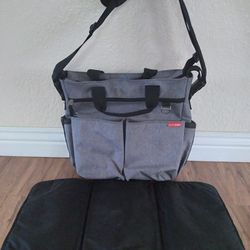 Practically New Diaper Bag Skip Hop And Changing Mat.