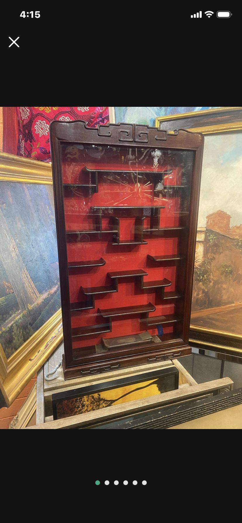 Antique Rosewood Wall Cabinet With The Key