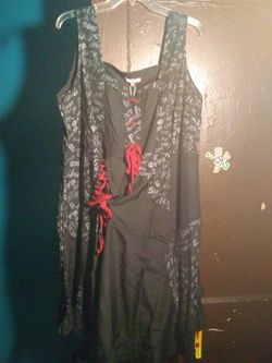 Black And Red Tie Up Dress