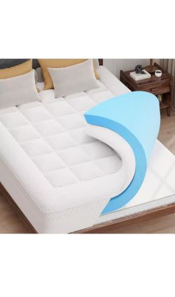 Dual Layer Memory Foam Mattress Topper - 3 Inch Pillow Top Mattress Topper, 2 Inch Cooling Gel Memory Foam and 1 Inch Pillow-Top Cover for Medium Supp