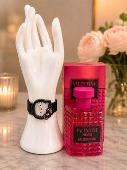 Women’s Fashion Watch & Valentine Nero Dazzling Pink Perfume Set