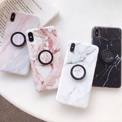 Iphone 8 case with pop up holder. Marble colors.