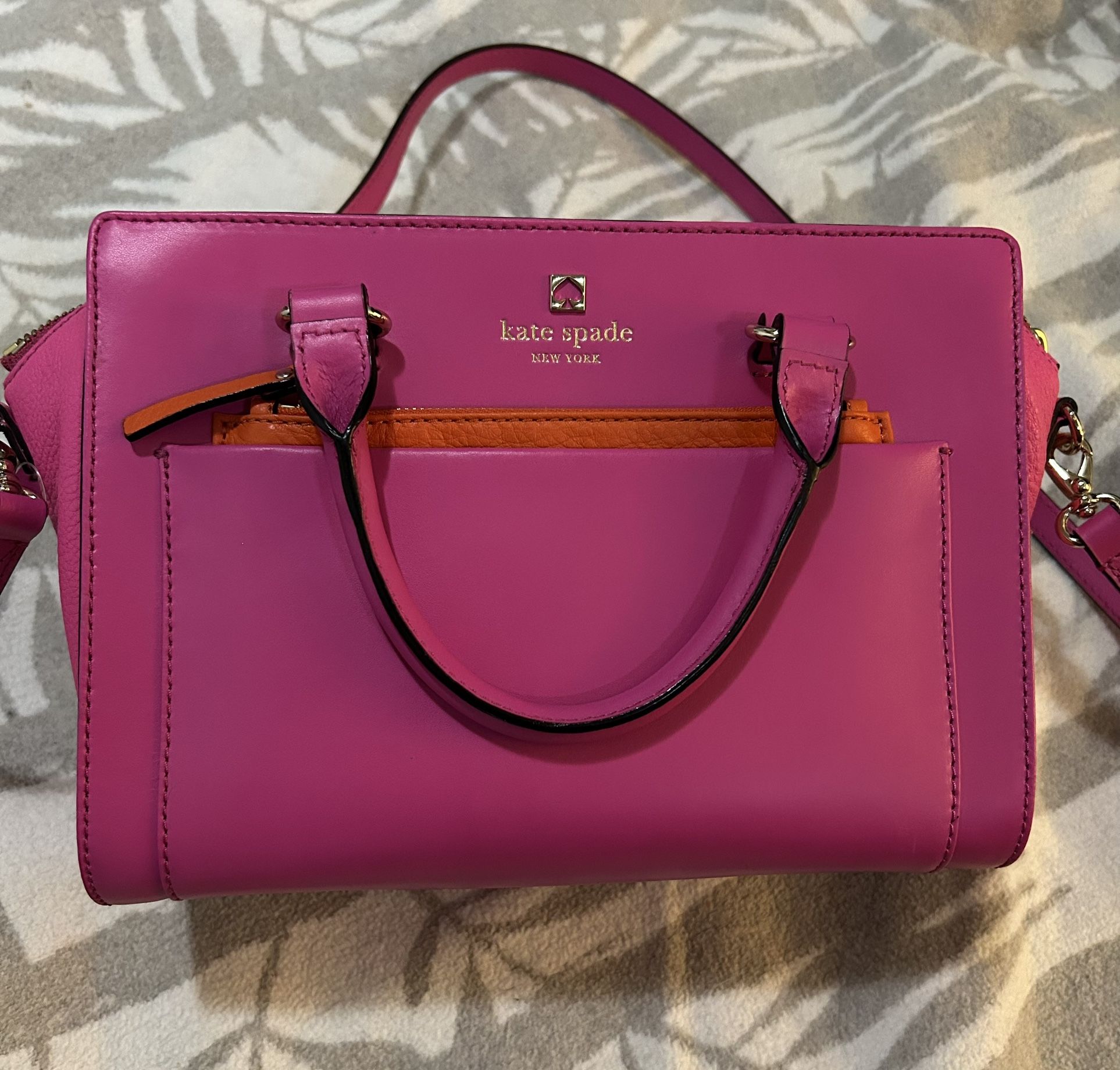NEW Kate Spade Hot Pink/Orange Mini Bernadine Hadley Street