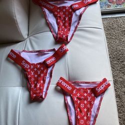 Louis Vuitton Supreme Bikini Bottoms Sizes Small And Medium Left