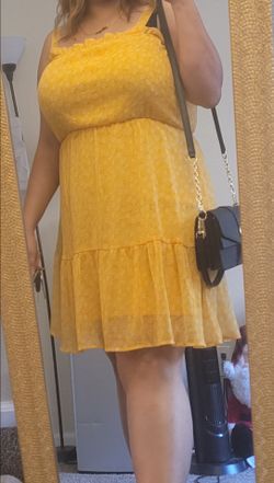Plus Size 2XL yellow floral dress