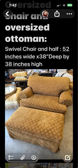 Wesley Hall Swivel Chair and Ottoman