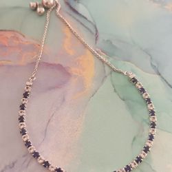 Helzberg Diamond And Sapphire Bolo Bracelet 