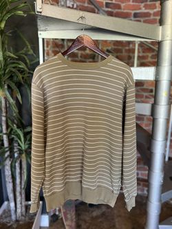 Stussy Taupe Striped Crewneck Sz XL