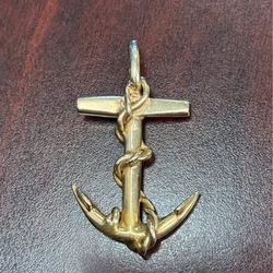14kt Yellow Gold Large Anchor Pendant