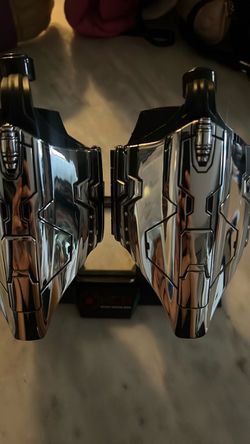 Chrome Armored Costume Gauntlets Pair