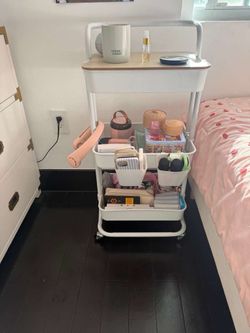 White Rolling Utility Cart