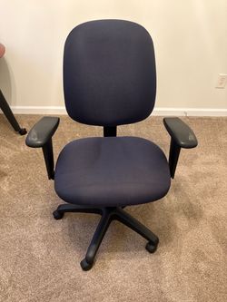 Blue Fabric Office Chair with Armrests
