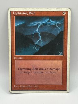 MTG Fourth Edition Lightning Bolt Instant Card