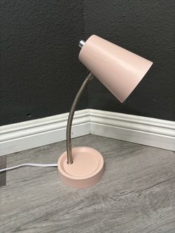 Pink Desk Lamp with USB Ports