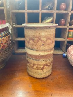 Vintage Studio Pottery Vase 8" Mid Century Modern 