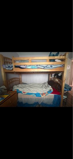 Wooden Twin Bunk Bed Frame and dressers