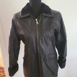 Genuine Leather Jacket Warm Small