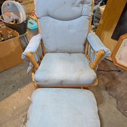 Rocking Chair For Nursing A Baby And Foot Rest 