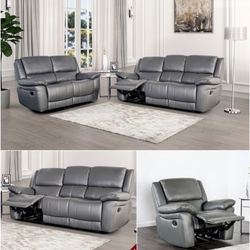 🩶2PC GRAY RECLINER SET $1150! WITH DELIVERY! 3PC $1475!
