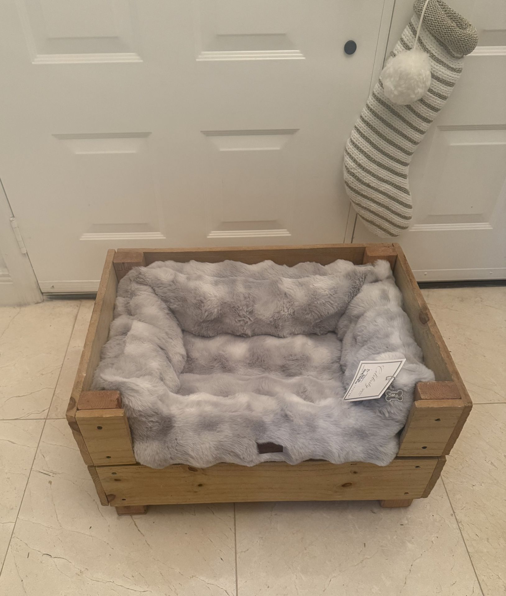 Rustic Wood Dog Bed