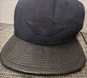 Air Jordan Wings Hat Men Black On Black Jumpman Snap Back Cap - CLEAN!