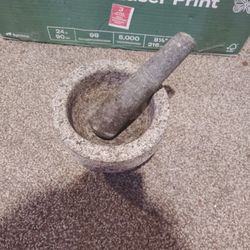 Large Granite Mortar An Pestle