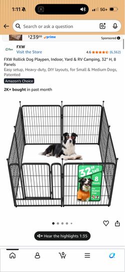 FXW Rollick Dog Playpen 32" 8 Panels