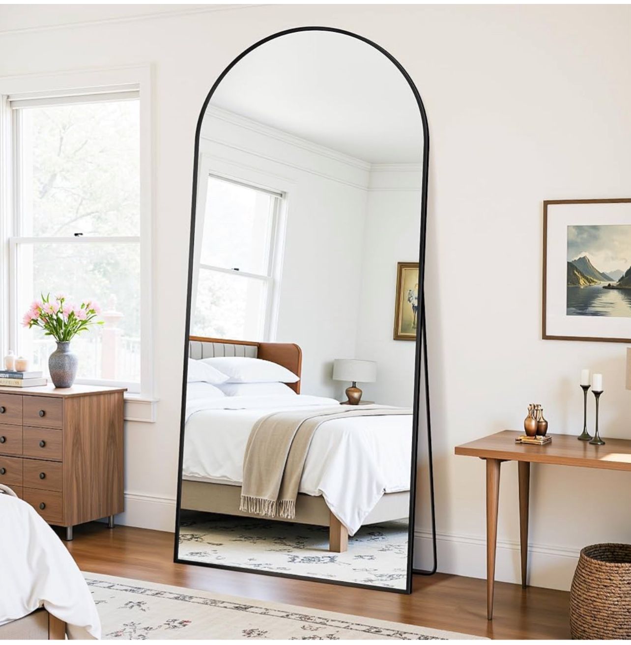 Brand New In The Box- Floor Mirror, 71"×32" Full Length Mirror with Stand for Bedroom Living Room, Black