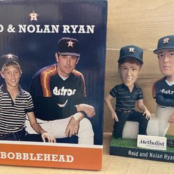 Houston Astros Nolan Ryan And Reid Ryan Bobblehead Hall Of Fame SGA New