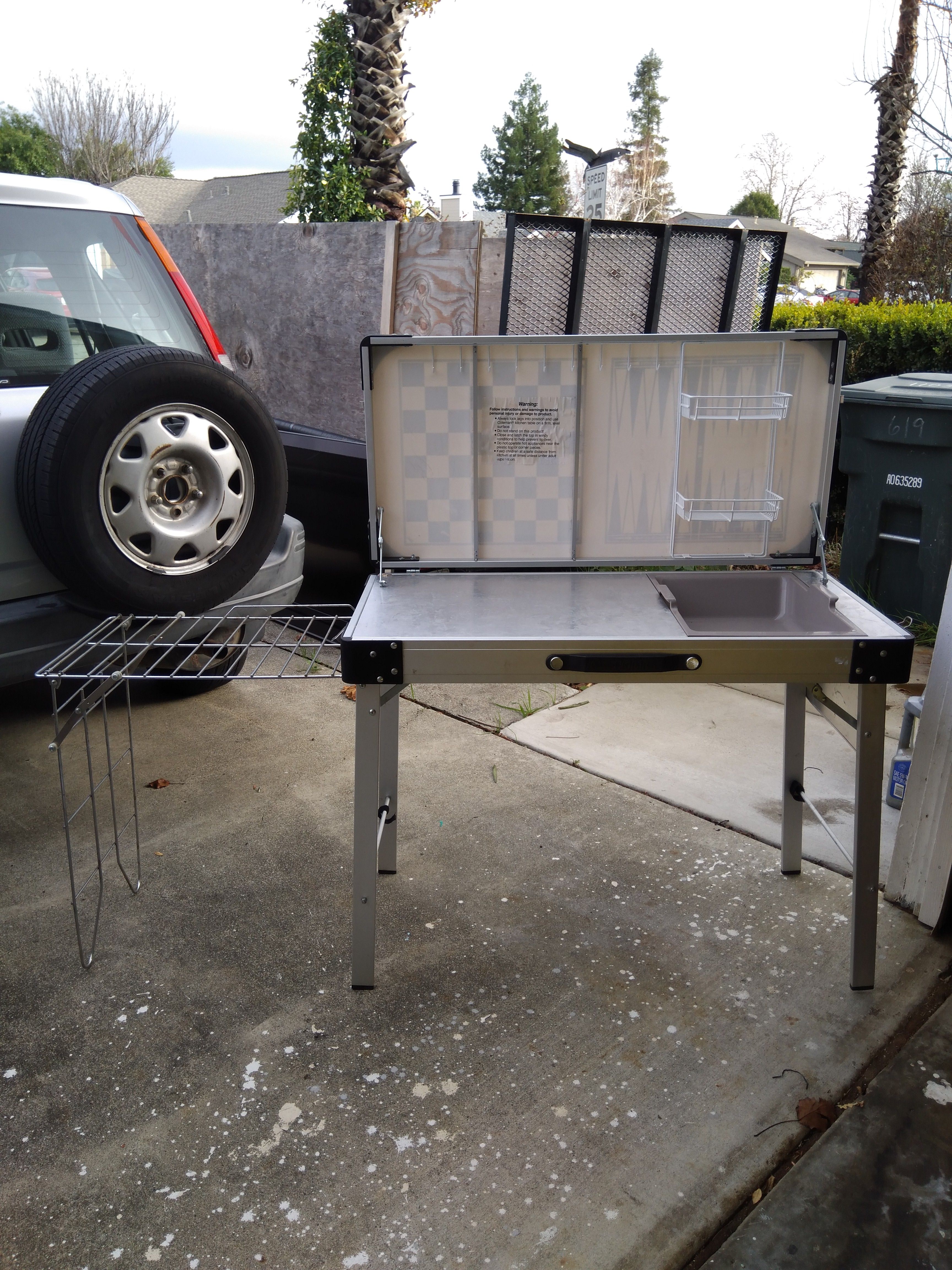 vintage coleman camp kitchen game table